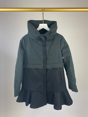 Moncler Black Puffer Jacket with Peplum Detail Size 0 (UK 6)