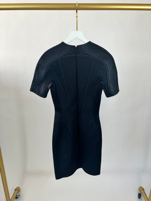 Mugler Black Shiny Neoprene Mini Dress Size FR 40 (UK 10)