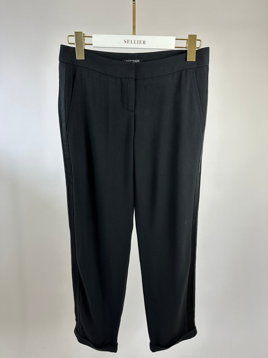 Balmain Black Tuxe Trouser with Satin Side Detailing FR 34 (UK 6)