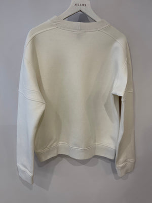 Louis Vuitton White Sweater with Sequin Embellishment Size S (UK 8)