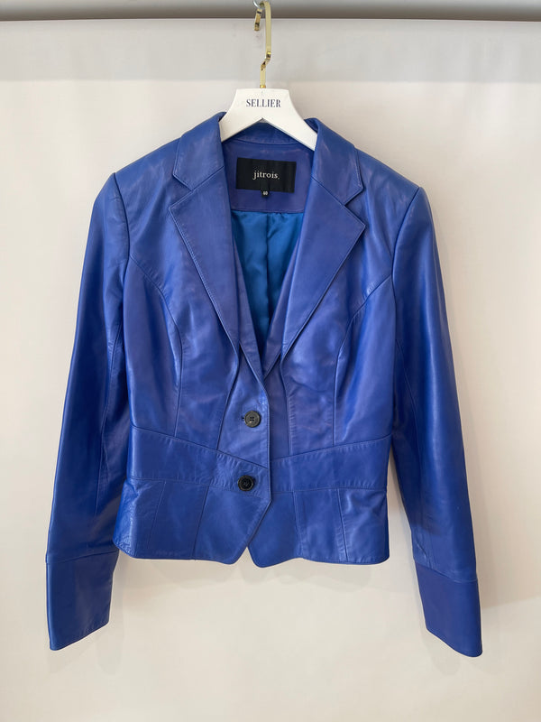 Jitrois Electric Blue Lambskin Leather Jacket Size FR 40 (UK 12)