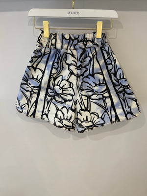 Fendi Blue Tie Die Floral Elasticated High-Waisted Shorts IT 38 (UK 6)