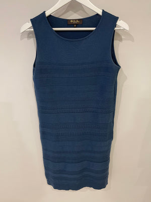 Loro Piana Navy Silk Knitted Sleeveless Dress Size IT 38 (UK 6) RRP £1,250
