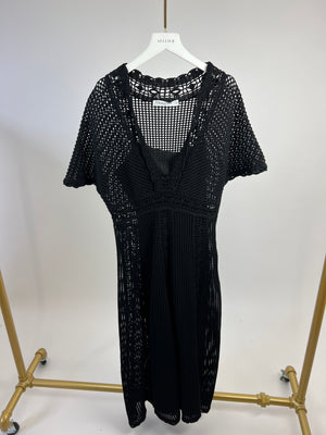 Christian Dior Black Mesh Dress With Slip Size FR 38 (UK 10)
