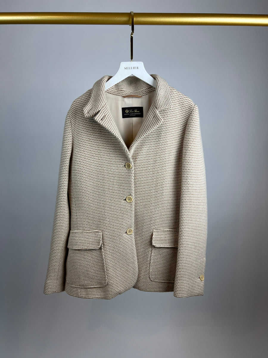 Loro Piana Funnel Neck Vicuna and Baby Cashmere Jacket Size IT 46 (UK 14)