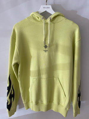 Givenchy Yellow Lime Logo Printed Hoodie Size XS (UK 6)
