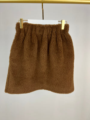 Max Mara Brown Teddy Vest Top and Skater Skirt Set Size UK 6