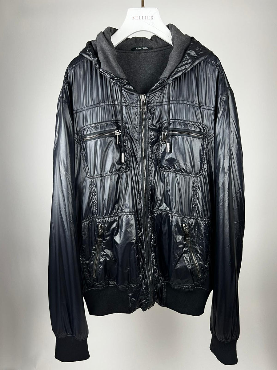 Dolce & Gabbana Menswear Black Nylon Bomber Jacket IT 58 (UK 46)