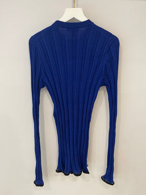 Louis Vuitton Electric Blue Silk Knitted Top Size M (UK 10)
