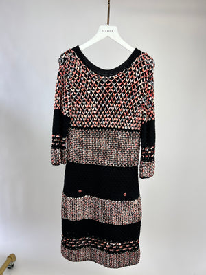 Chanel Tweed Multi-Colour Open-Knit Dress with Front Pocket Detailing FR 34 (UK 6)