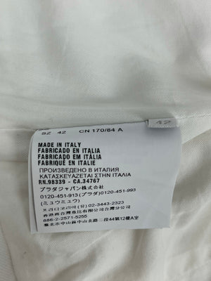 Prada White Cotton Front Pockets Bustier Top Size IT 42 (UK 8)