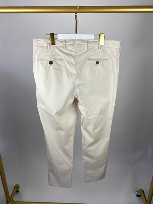 Brunello Cucinelli Cream Chino Trousers Size Large  (UK 40)