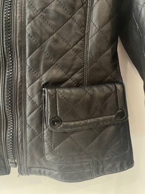 Burberry Black Leather Jacket with Fur Collar Size IT 44 (UK 12)