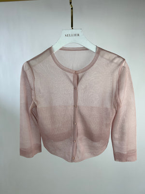 Alaia Pink Silk Cardigan Size FR 38 (UK 10)