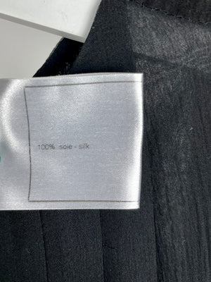 Chanel Black Silk Pleated Sleeveless Midi Dress Size 34 (UK 6)