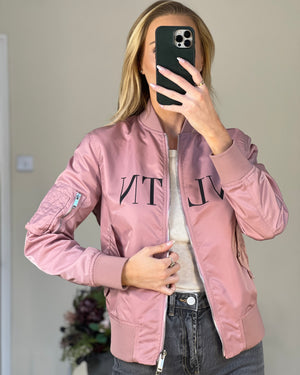 Valentino Pink Bomber Jacket With Logo Size IT 38 (UK 6)
