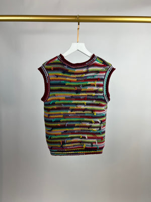 Chloé Multicolour Knotted Yarn Sleeveless Vest Size S ( UK 8) RRP £1,160