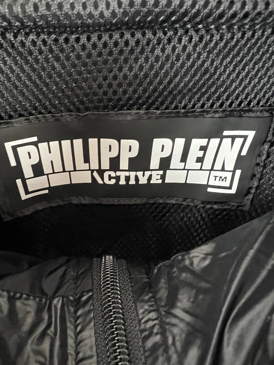 Philipp Plein Active Black Hooded Windbreaker Size XXXL (UK 48)