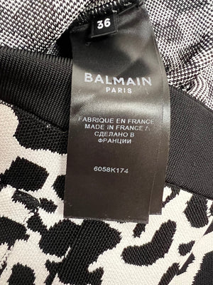 Balmain Black and White Bodycon Zip Dress FR 38 (UK 10)