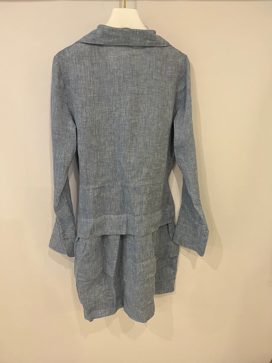 Capri Blue Linen Shirt Dress Size XS (UK 6)