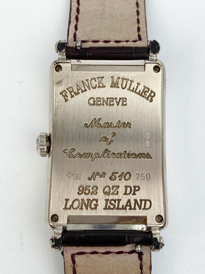 Franck Muller Long Island Diamond Case Watch with Burgundy Alligator Bracelet
