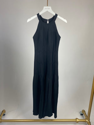 Carolina Herrera Black Ribbed Midi Dress Size XS (UK 6)