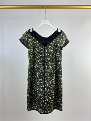 Marc Jacobs Floral Short Sleeve Green Dress IT 38 (UK 6)