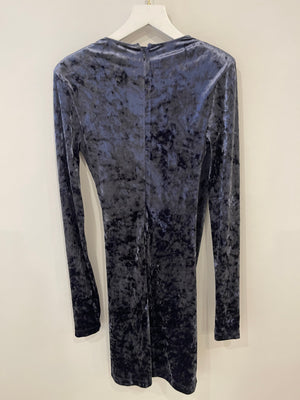 Purple Velvet Long Sleeve Dress with Slit Size IT 40 (UK 8)