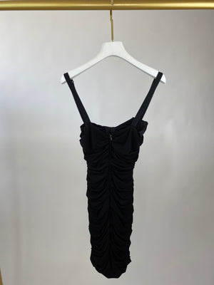 Dolce and Gabbana Black Ruched Stretch Mini Dress IT 38 (UK 6)