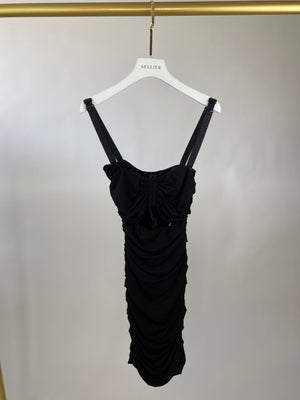 Dolce and Gabbana Black Ruched Stretch Mini Dress IT 38 (UK 6)