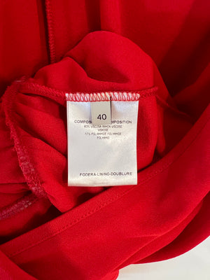 Stella McCartney Red Draped V-Neck Dress IT 40 (UK 8)