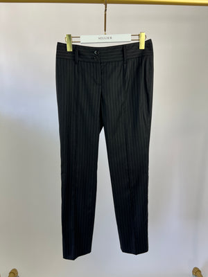 Dolce & Gabbana Grey Pinstripe Tailored Trousers Size IT 38 (UK 6)