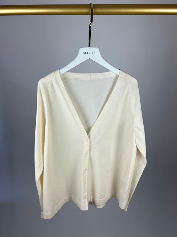 Alaia Cream Wool Cardigan Size FR 38 (UK 10)