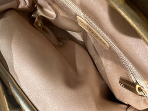 Chanel Vintage Limited Edition Gold Metallic Python Top Handle Bag