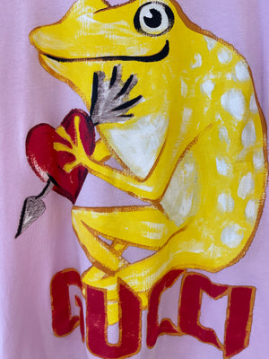 *FIRE PRICE* Gucci Pink Frog Printed T-Shirt Size XXS (UK 4) (Best for a UK 8)