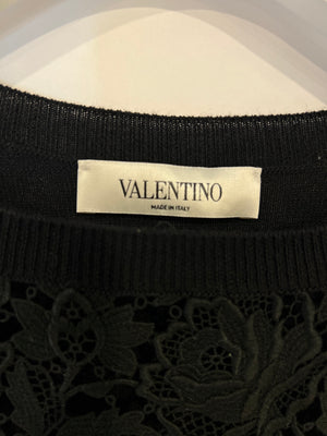 Valentino Black Crochet Top Size S (UK 6-8)