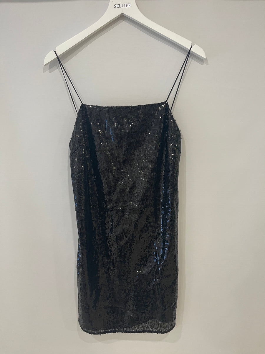 Saint Laurent Black Sequin Mini Dress Size FR 36 (UK 8)
