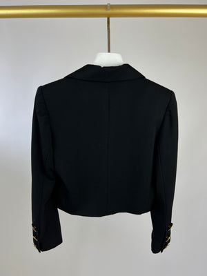 Givenchy Couture Black Jumpsuit with Gold Button and Matching Blazer FR 34 (UK 6)