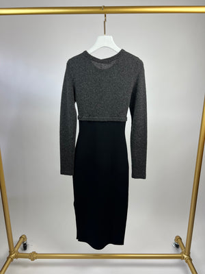 Altuzarra Black and Grey Wool Corset Dress Size XS (UK 6)
