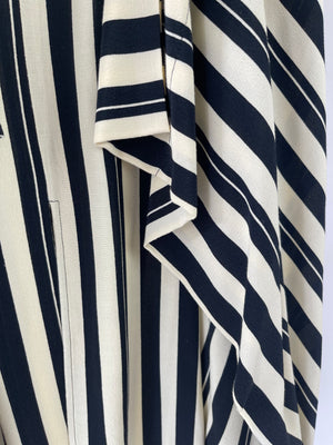 Loewe Black & White Striped Pleated Skirt Size FR 36 (UK 8)