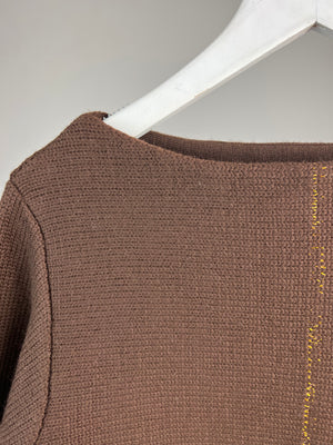 Chanel Brown and Gold Knitted Wool Jumper FR 36 (UK 8)