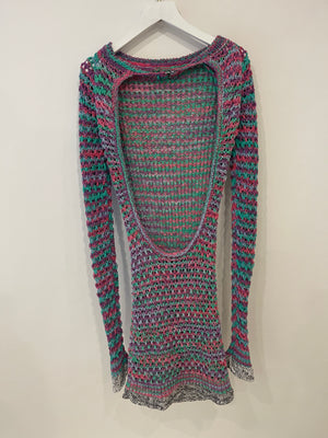 The Attico Multicolour Open Back Long Sleeve Dress Size IT 40 (UK 8)