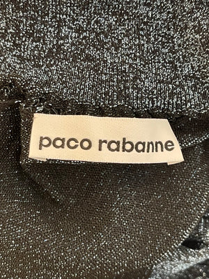 Paco Rabanne Baby Blue and Grey Sparkly Turtleneck Bodysuit Size M (UK 10)
