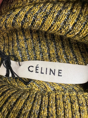 Celine Mustard Turtleneck Knit with Blue Trim IT 38 (UK 6)