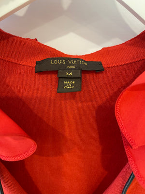 Louis Vuitton Red Silk Top With Ruffle Details Size M (UK 10)