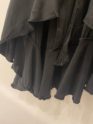 Zimmermann Black Silk Ruffle Long Dress with Belt Size 0 ( UK 6)