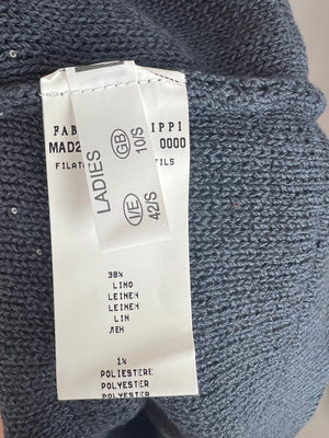 Fabiana Filippi Navy Sequinned Knitted Cardigan Size S (UK 8-10)