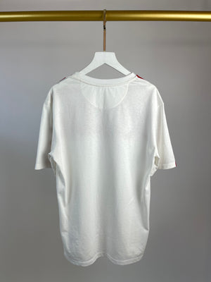 Valentino White T-Shirt with Red Logo Size XS (UK 6)