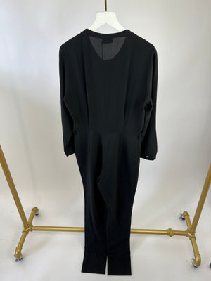 Fendi Black Long - Sleeve Jumpsuit with Button Detailing IT 40 (UK 8)