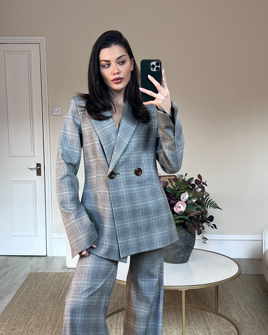 Georgia Alice Grey Houndstooth Check Suit Size UK 8